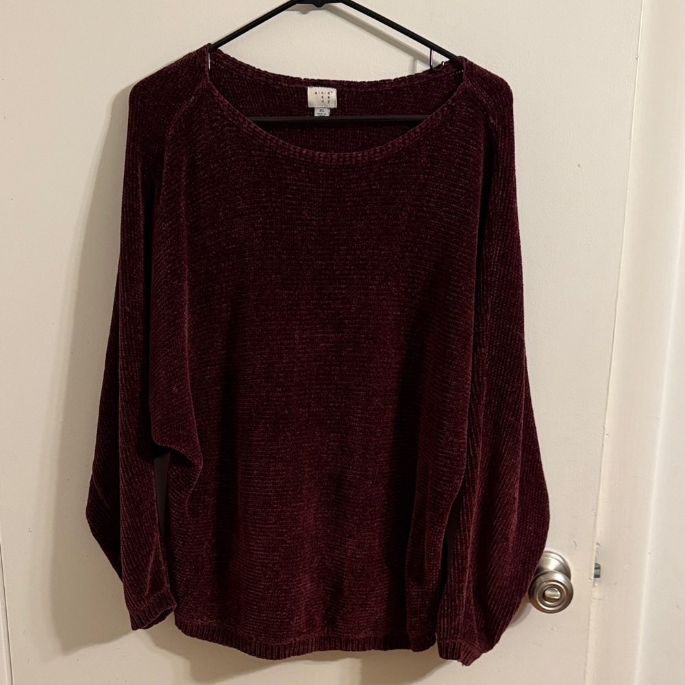 a new day Women's Purple Scoop Neck Sweater